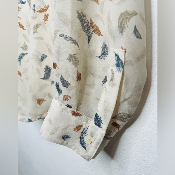 Old Navy Studio Spot Women’s Sheer Button Down Long Sleeve Blouse - Picture 7 of 7